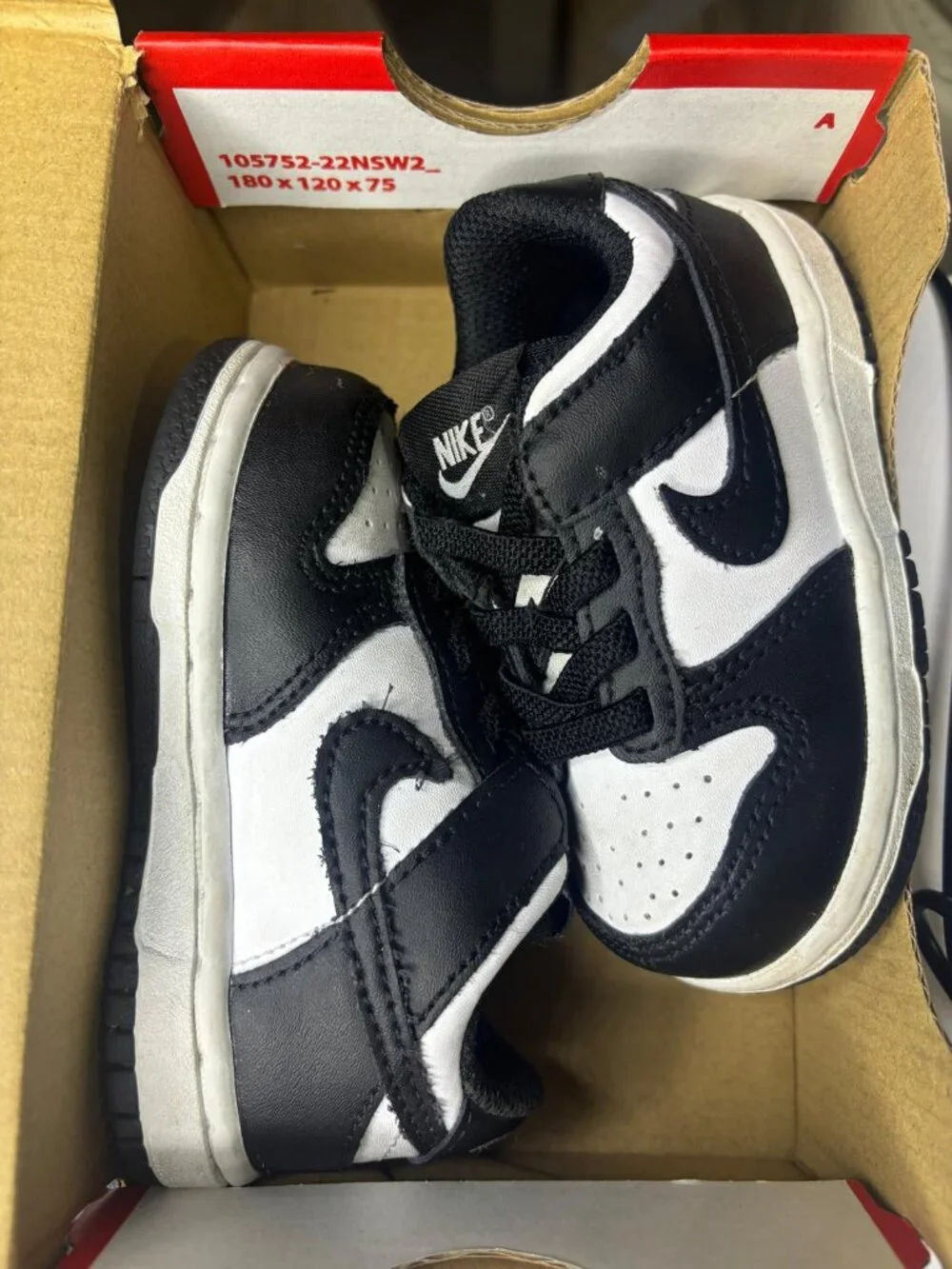 Toddler Size 5C - Nike Dunk Low Black White Leather
